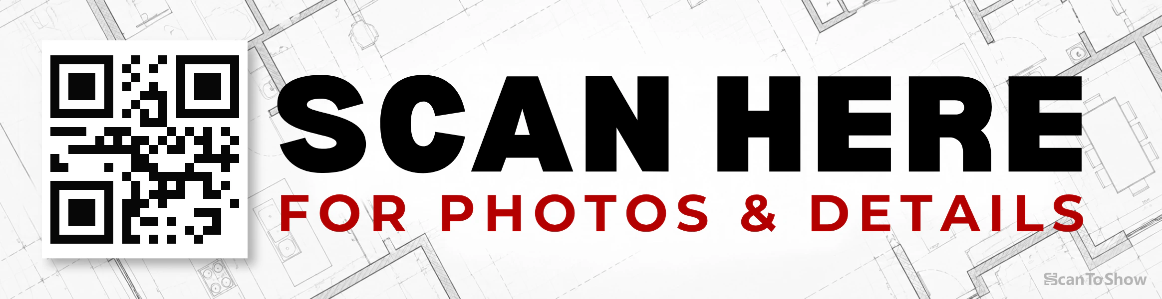 Scan Here rider, blueprint style, black & red